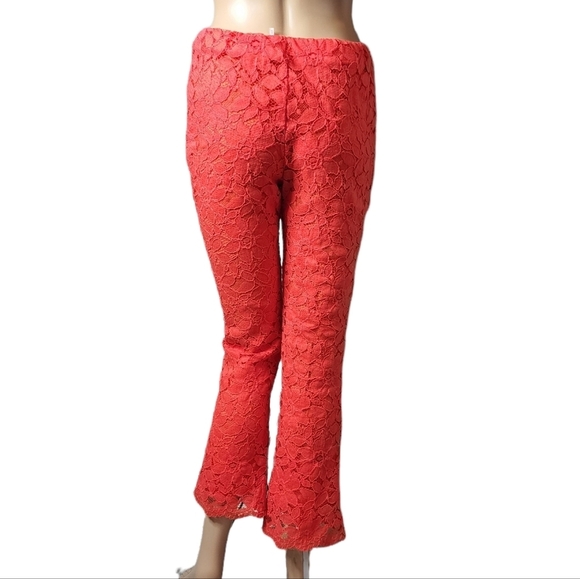 NWOT FREE PEOPLE WILD LACES PULL ON CROP FLARE PANTS IN AUDACIOUS RED - Picture 6 of 16